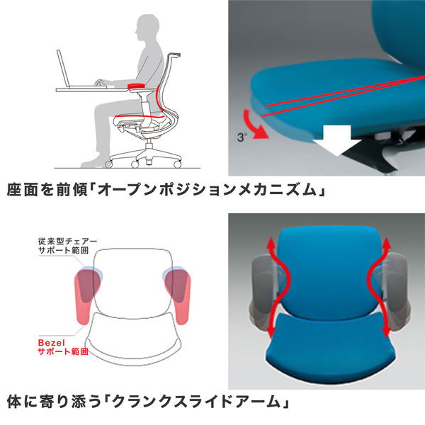 組立設置込】コクヨ オフィスチェア ベゼル ヘッドレスト付