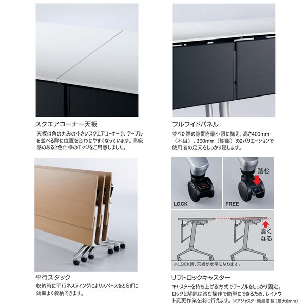 フラップ天板会議テ−ブル　カ−ム　コ−ナ KT-PWSC141DSAWPAWN3 送料無料 コクヨ kokuyo コクヨ KOKUYO ミーティングテーブル LISMA リスマ フラップテーブル