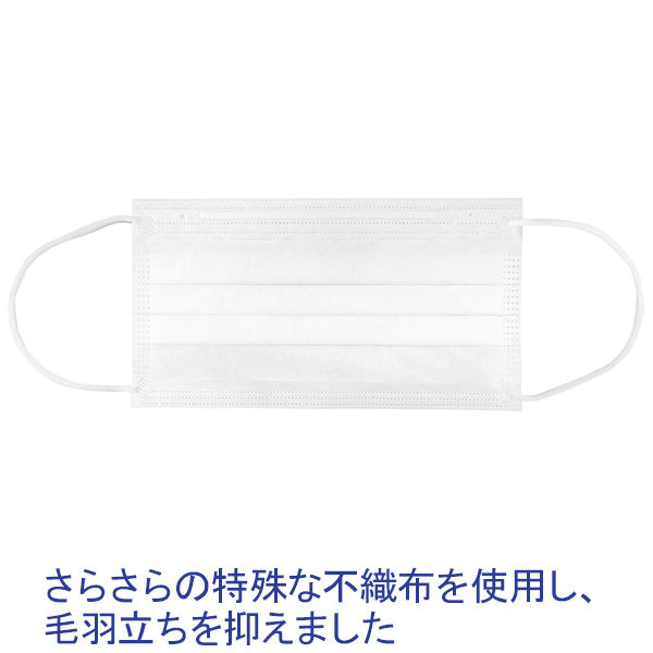 リーブル さらさらマスク 3PLY 耳掛け 3層式 No..2850 レギュラーサイズ ホワイト 1箱（50枚入） - アスクル