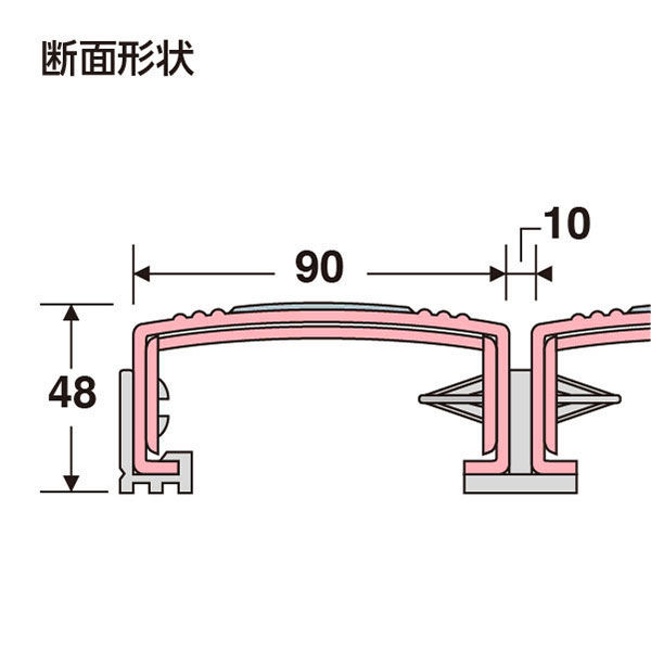 テラモト 抗菌滑り止め安全スノコ組立品 ピンク 600x1800 MR0984455