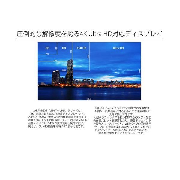 JAPANNEXT 55インチワイド液晶モニター JN-V5500UHDR 4K(3840×2160)/HDMI 大型モニター