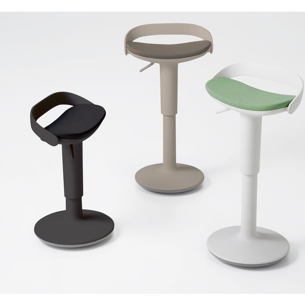 設置込】コクヨ 昇降スツール ジョイン ブラック×オパールグリーン 1脚