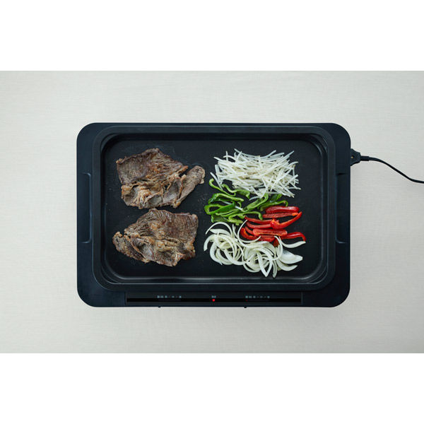 アイリスオーヤマ ホットプレート 左右温度調整 1枚 WHP-011-B(509381