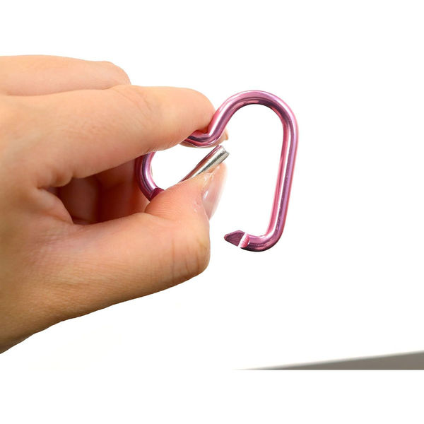 日本紐釦貿易 アルミカラビナ ハート 約44×43mm 5個入 ライトピンク