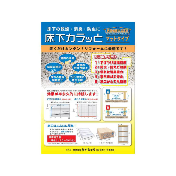 みやちゅう NEW床下カラッとマットタイプ0.5坪6枚入 525314 1セット(2袋)（直送品） - アスクル