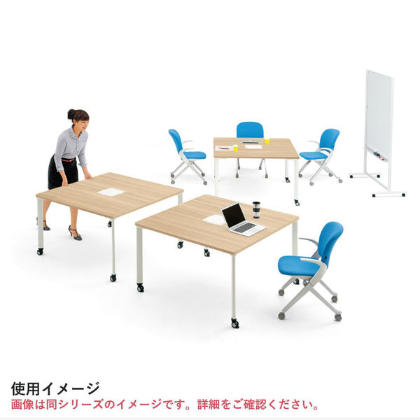 組立設置込】プラス pixta2 会議テーブル 台形タイプ ライト