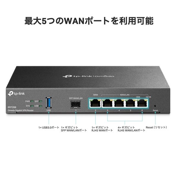 TP-LINK Omada ギガビットVPNルーター ER7206 1台（直送品） - アスクル