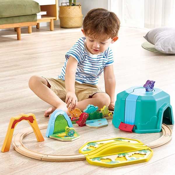 Hape お片付け恐竜レールボックス E3828 1個 - アスクル