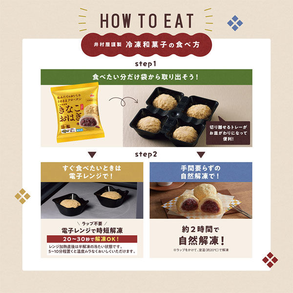 井村屋 [冷凍] 4コ入 きなこおはぎ(つぶあん) 204g×6袋