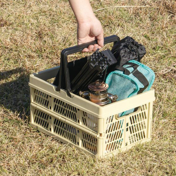 武田コーポレーション 取っ手付折りたたみコンテナMサンド