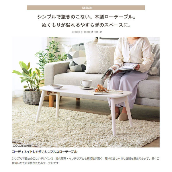 岩附 折りたたみテーブル棚なし IW-4080 1個 ホワイト（直送品