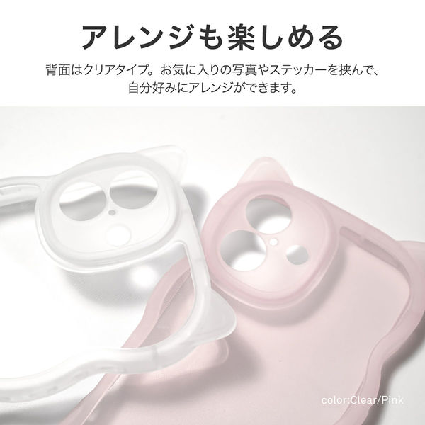 iPhone 16 猫耳・耐衝撃ハイブリッドケース 「nyamy」 ピンク