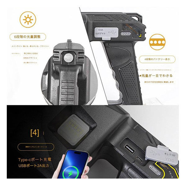 アスコ 充電式懐中電灯W5174 C1000444 1台（直送品） - アスクル
