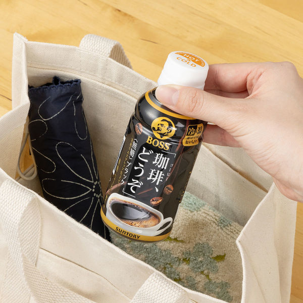 サントリー ボス「珈琲、どうぞ」(冷温兼用) 無糖 195ml 1セット