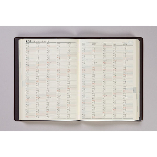 高橋書店 【2025年版】10年卓上日誌 A5 10年連用 茶 68 1冊（直送品