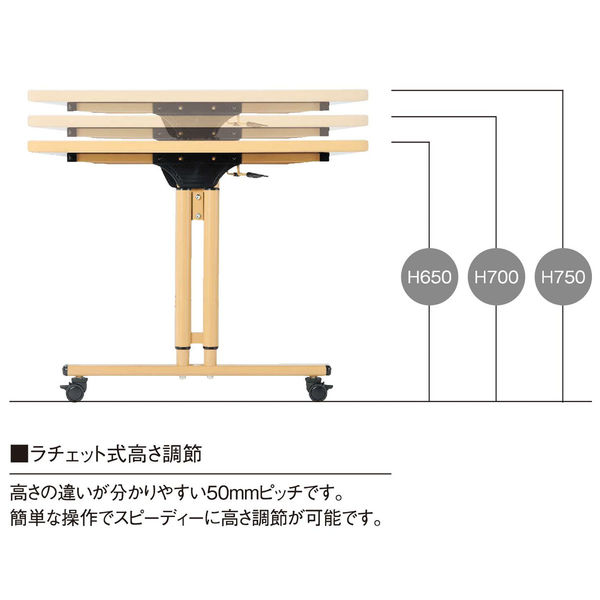 軒先渡し】ニシキ工業 昇降式福祉・医療施設テーブル 幅2100×奥行900mm