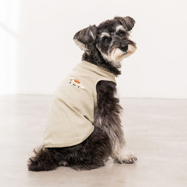 Solgra（ソルグラ）ポイント刺繍タンク S カーキ 1個 犬用
