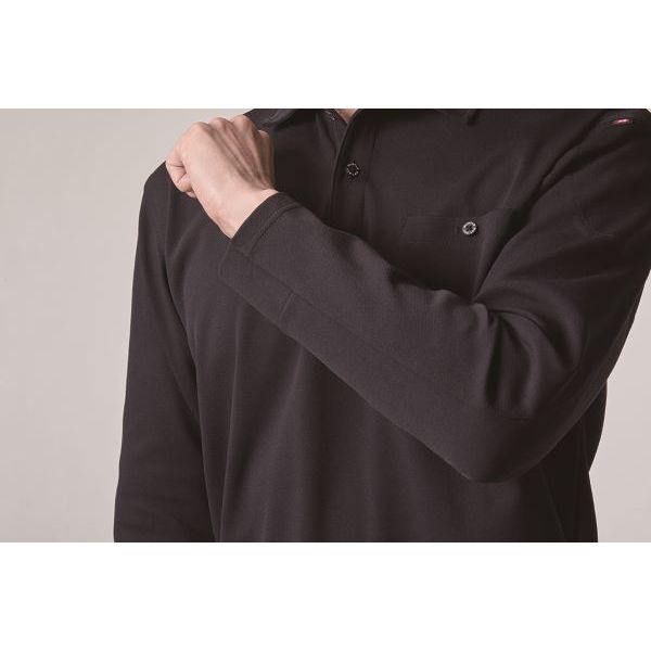 長袖ポロシャツ】バートル ヘビーウエイトポロシャツ ブラック M 675