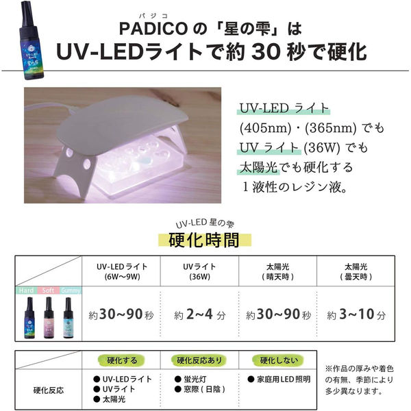 パジコ レジン液 UV-LED レジン 星の雫 グミータイプ 25g 透明