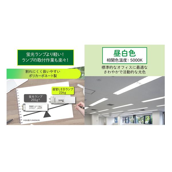 直管型LEDランプ LED蛍光灯 直管形 昼白色 40形 片側給電 直管型LEDランプ LED蛍光灯 直管形 昼白色 40形 片側給電