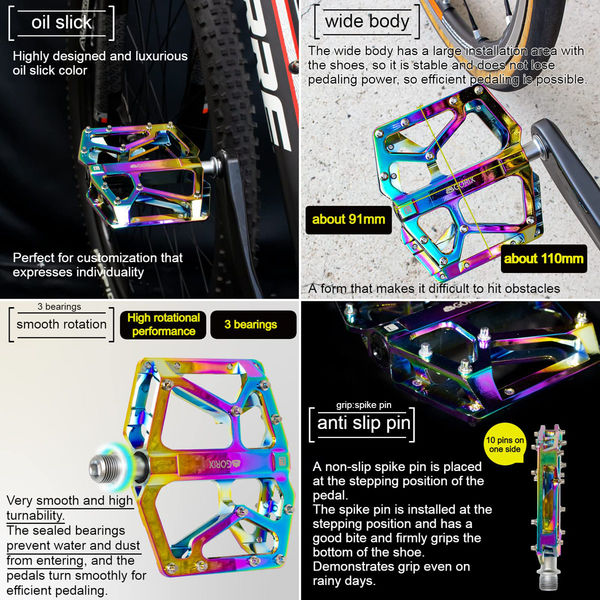 GORIX GX-FX181 フラットペダル 3bearing オイルスリック 43484