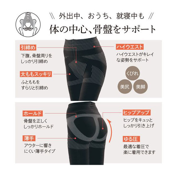 グローバル・ジャパン ゆる圧骨盤美脚レギンス M-L D02-57 1枚