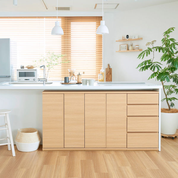 白井産業 カウンター下収納 ラック キャビネット ホワイトPTS-8590D