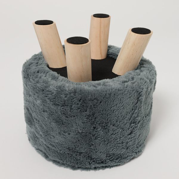 ファブリックスツール（ファー） グレー LAKOLE/ラコレ - アスクル