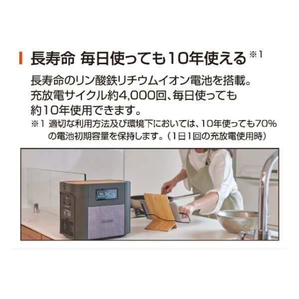 工進 ポータブル電源 定格1200W BPS-12L 1台（直送品） - アスクル
