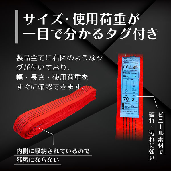フリーク ラウンドスリングN型 使用荷重5000kg 幅70mm 長さ5m フリーク ラウンドスリングN型 使用荷重5000kg 幅70mm 長さ5m
