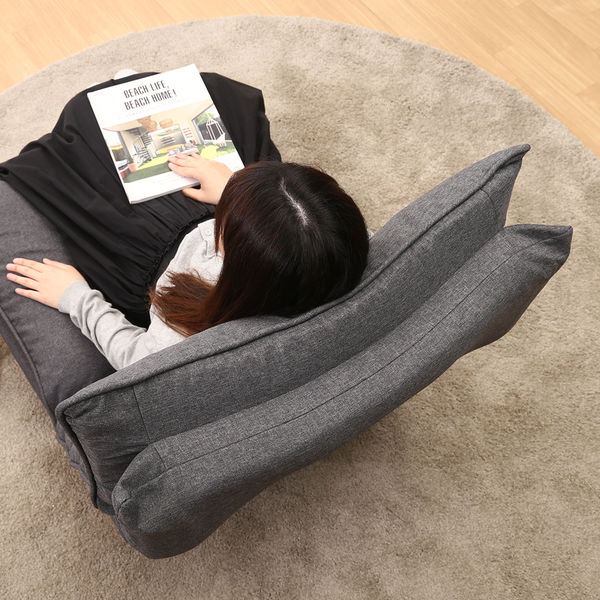 不二貿易 フィット2 ダブルクッション 座椅子 1人掛 ダークグレー