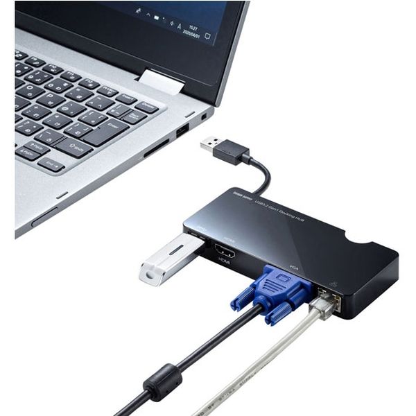 サンワサプライ USB3.2 Gen1モバイル ドッキングステーション USB