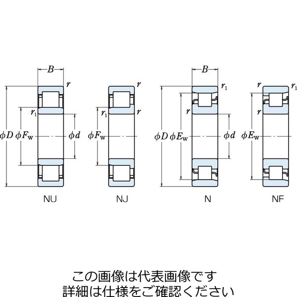 日本精工 単列円筒ころ軸受 NJ410M 1個（直送品） - アスクル