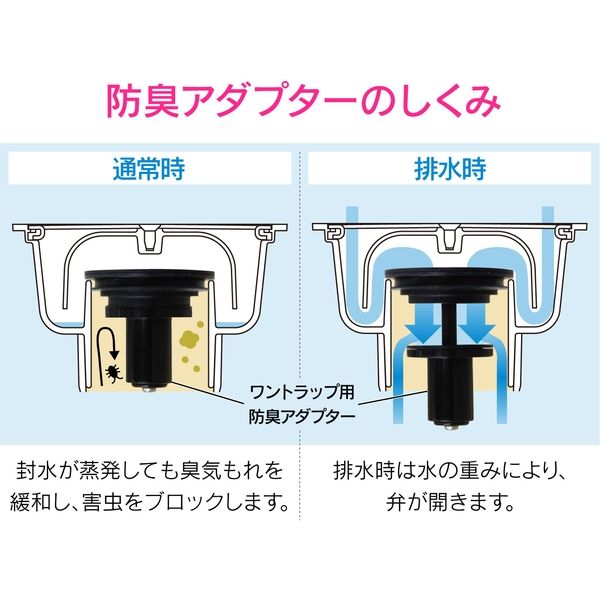 カクダイ GA-KW025 ワントラップ用防臭アダプター 1個（直送品） - アスクル