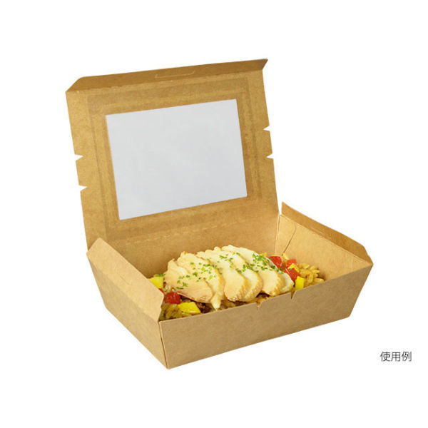 好評 窓付クラフトパック 172-120W 50枚入り 使い捨て弁当箱 弁当箱・水筒
