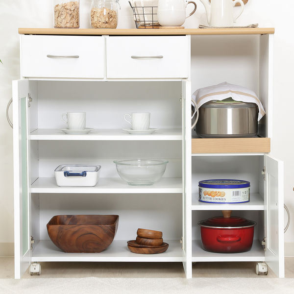 不二貿易 キッチンカウンター サージュ ホワイト×ナチュラル 99522 1台