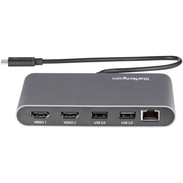 ドッキングステーション Thunderbolt 3接続 HDMI×2 USB-A×2 LANポート 
