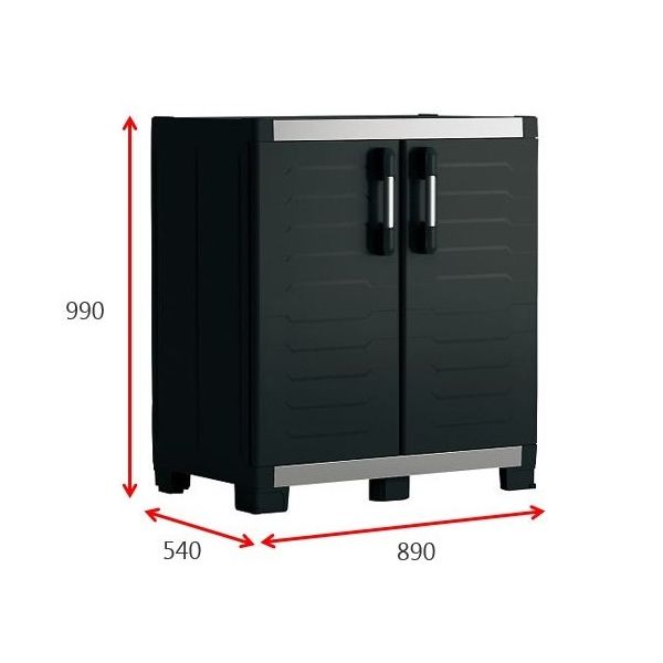 アズワン プラスチックキャビネット XL GARAGE 下段 組立済 9772000 1