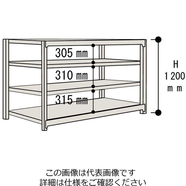 山金工業 ボルトレス中量ラック500kg/段 単体 5S4562ー4G 5S4562-4G 1