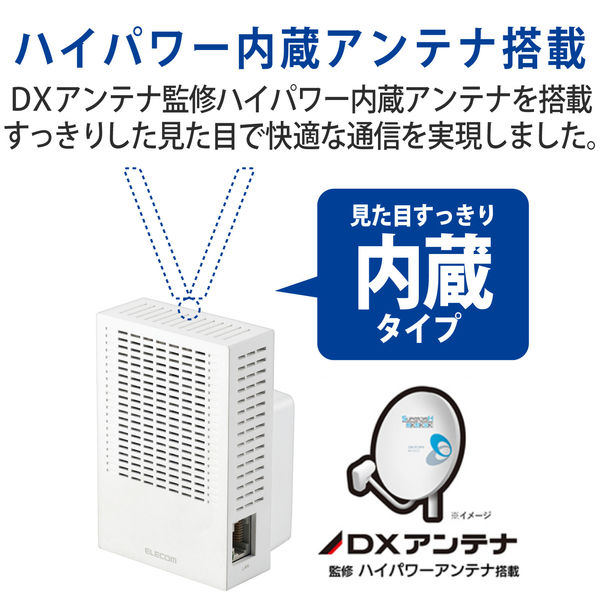 エレコム 無線LAN中継器/11ac.n.a.g.b/867+300Mbps/ホワイト WTC