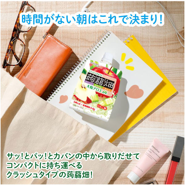 マンナンライフ クラッシュタイプの蒟蒻畑・朝リンゴQooゼリー　おまとめ マンナンライフ 大粒アロエinクラッシュタイプの蒟蒻畑りんご味