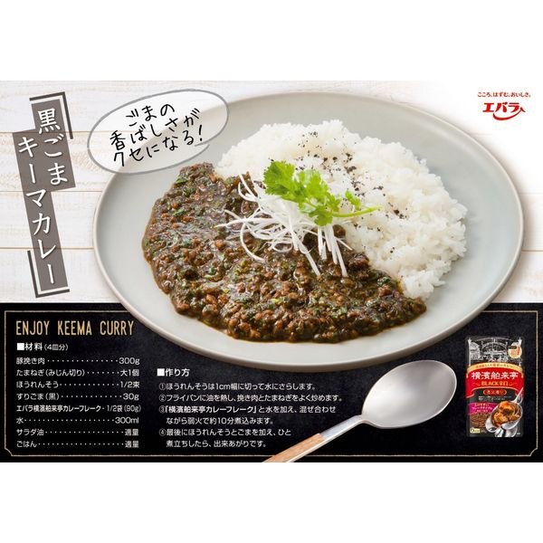 エバラ 横濱舶来亭カレーフレークBLACK辛口 180g 1セット（3袋