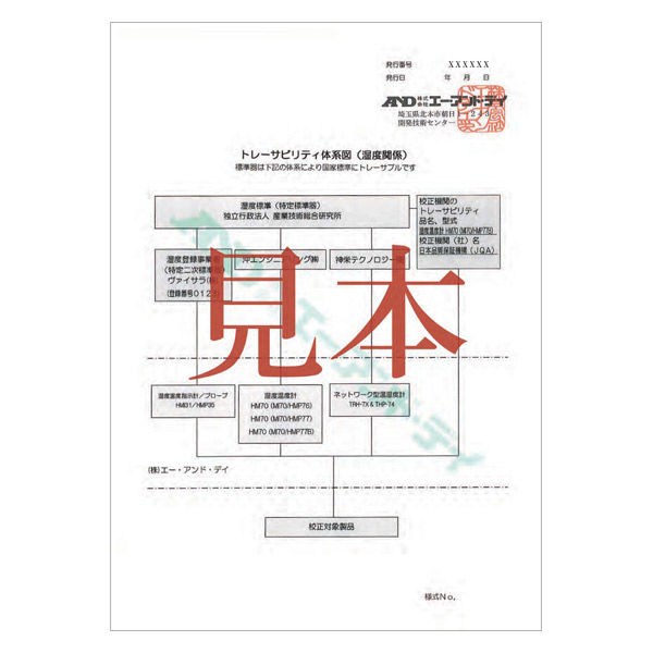 温度データロガー通信セット付属 一般(ISO)校正付 AD5324SET-00A00