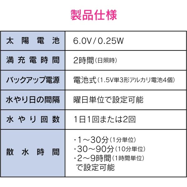 カクダイ ソーラー発電潅水コンピューター (自動散水タイマー) GA-QE011　1台（直送品）