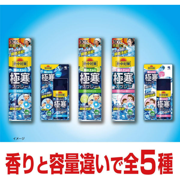 小林製薬 熱中対策 服の上から極寒スプレーミニ無香料 870491 1