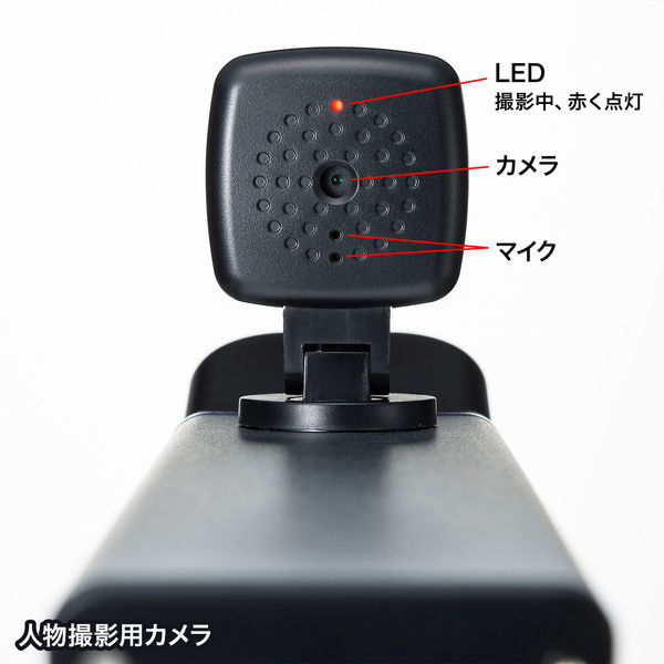 Webカメラ500万画素（LEDライト搭載）+200万画素（顔用）スタンド 
