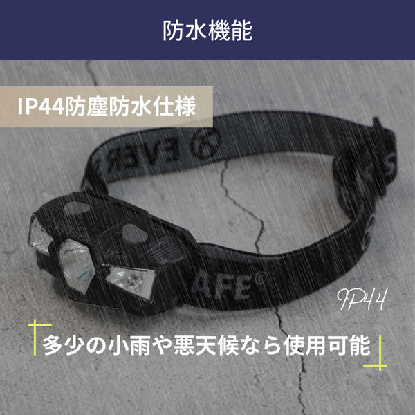 小型軽量LEDヘッドライト 10個 防災グッズ 停電 電池式 電池 LED IP44