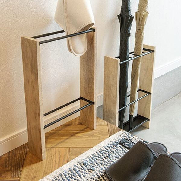 ポッシュリビング スリッパラック W28×D8×H43cm マンゴーウッド