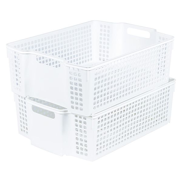 サナダ精工 積み重ねバスケットA4 L8112-W 1個（直送品） - アスクル