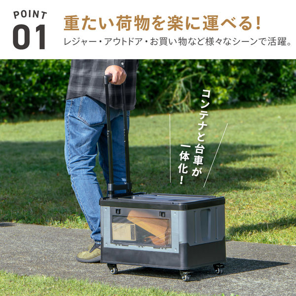 武田コーポレーション 折りたたみコンテナキャリー ビッグ ZY-XWS7BK 1